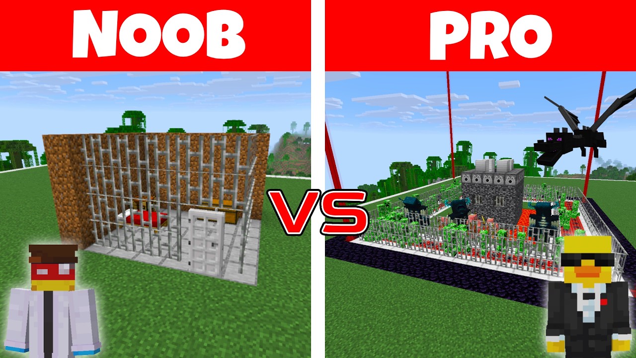 NOOB vs PRO: PRISON BREAK BUILD CHALLENGE