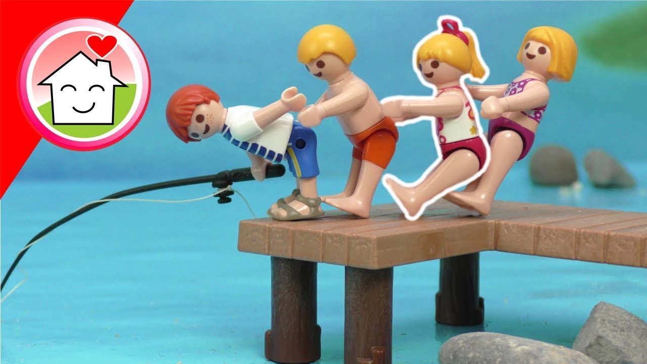 Playmobil Film Familie Hauser - Schulausflug zum Badesee - Video mit Lena f&uuml;r Kinder