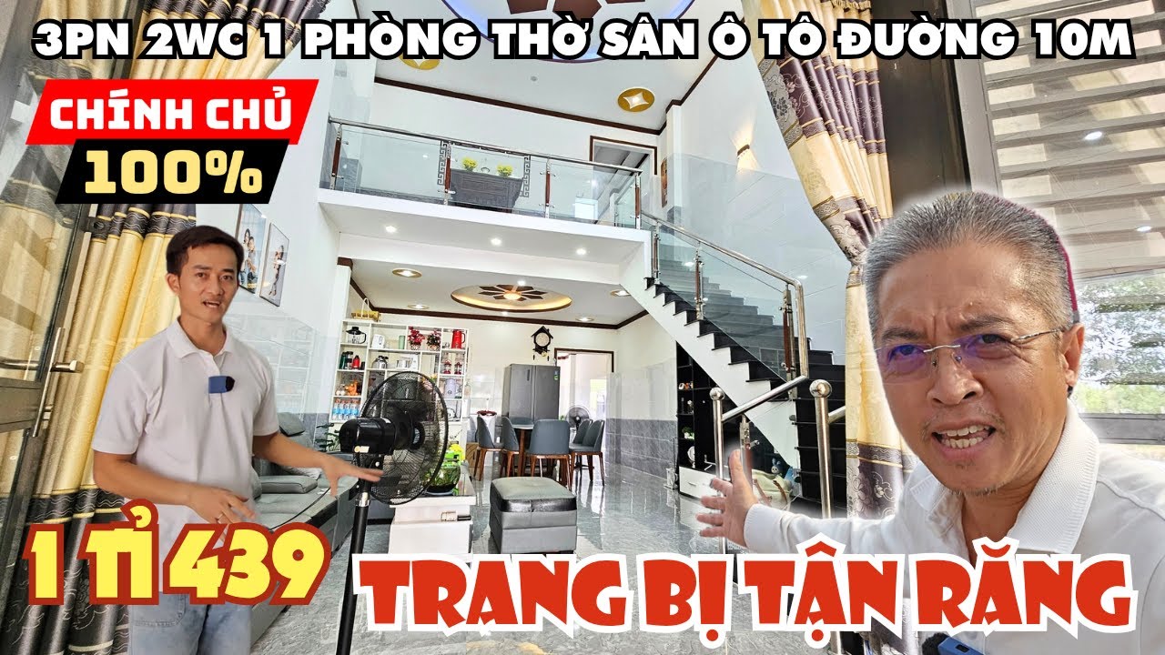 Nhà gần chợ Đêm Vincom Tây Ninh giá 1 tỉ 439 xây lầu lửng rất đẹp 3PN sân ô tô có sẵn nhiều nội thất