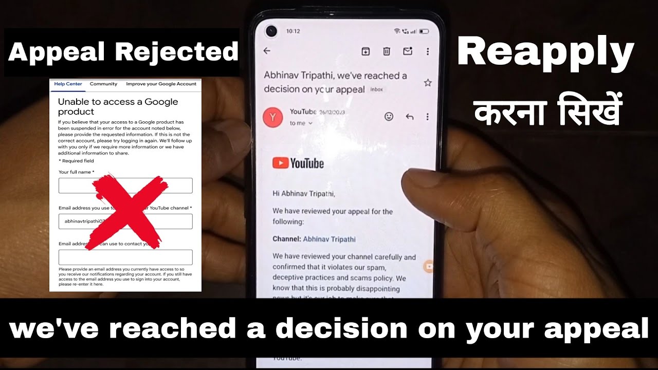 we've reached a decision on your appeal | suspended youtube channel appeal form rejected