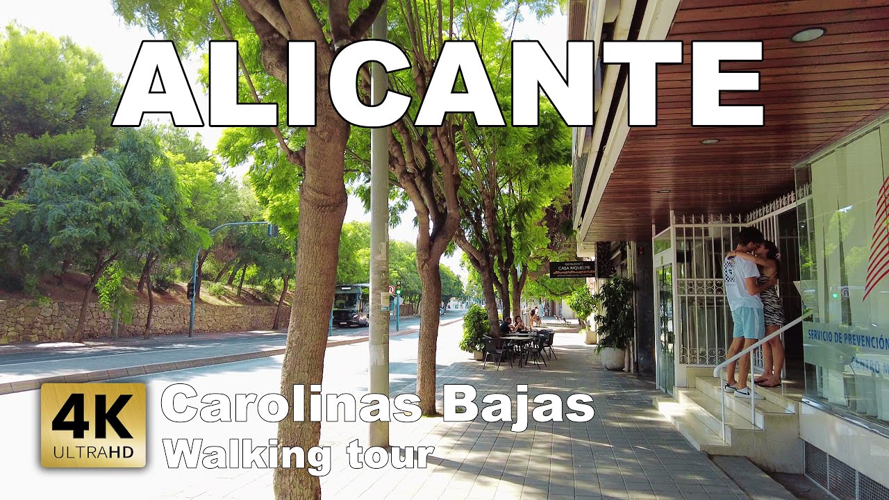 Alicante - Carolinas Bajas (Carolines Baixes), Spain - Walking tour [4k 60 fps]