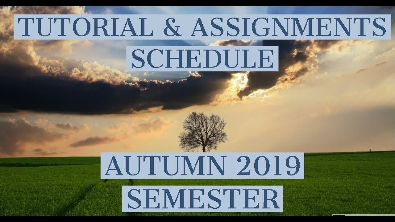 TUTORIAL & ASSIGNMENTS SCHEDULE  | AIOU INFO