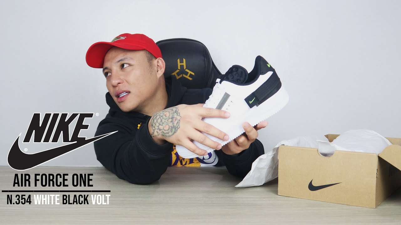 Unboxly| Nike Airforce 1 N.354 White Black Volt Review