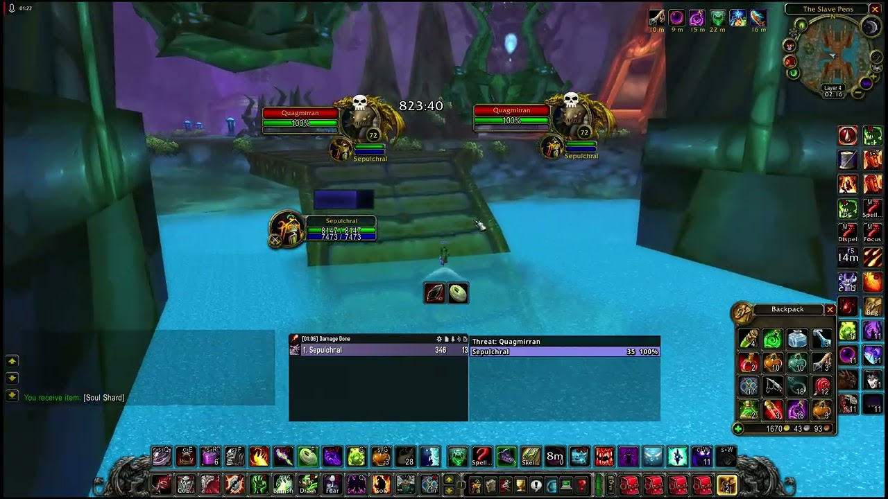 WoW Classic (Anniversary) - SP Hero Quag's Eye Solo Farm Warlock PoV I (2026-02-18)