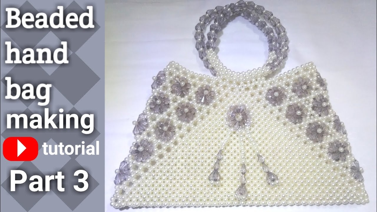 Beaded hand bag part 3/beaded rumali bag/পুঁতির রুমালিবেগ/পুঁতি দিয়ে বেগ বানানো/bangla tutorial/parl