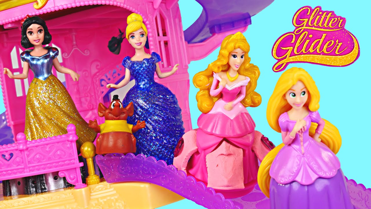Princess Glitter Castle Gliders  Disney Princesses Magiclip Toys Cinderella Snow White Rapunzel DCTC