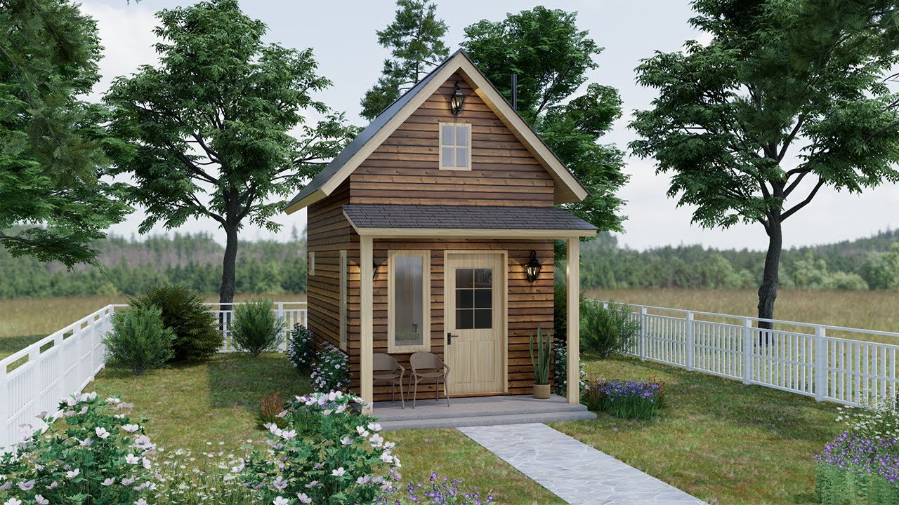 10'x16' (3x5 Meters) Tiny House With Loft | Small House Design
