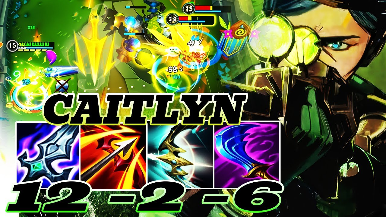 WILD RIFT CAITLYN ADC GAMEPLAY | 12 -2 -6 MVP | CAITLYN BUILD RUNES