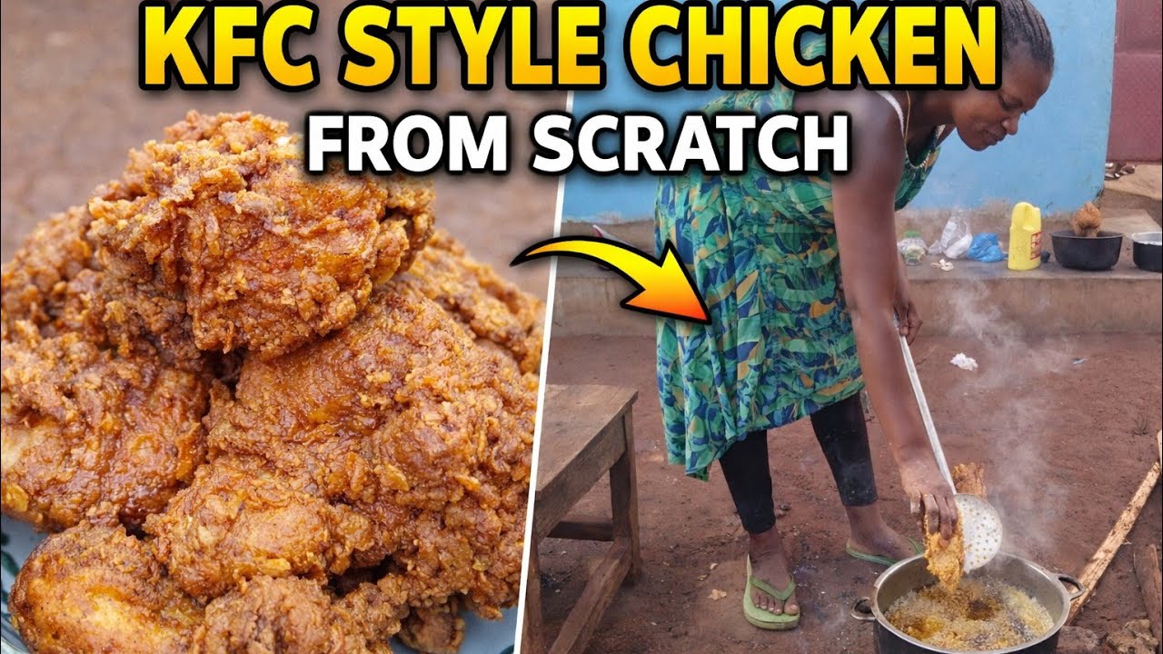 KFC Style Fried Chicken From Scratch | Village Cooking Crispy Chicken & Chips