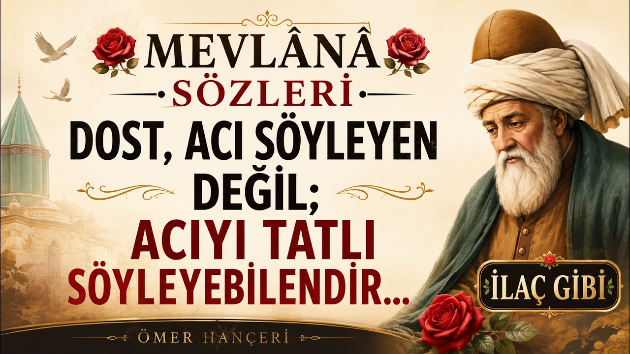 Mevlana Sözleri...!!! Dost acı söyleyen değildir. Acıyı tatlı söyleyebilendir.?  🌹 ( İlaç Gibi ) 🌹