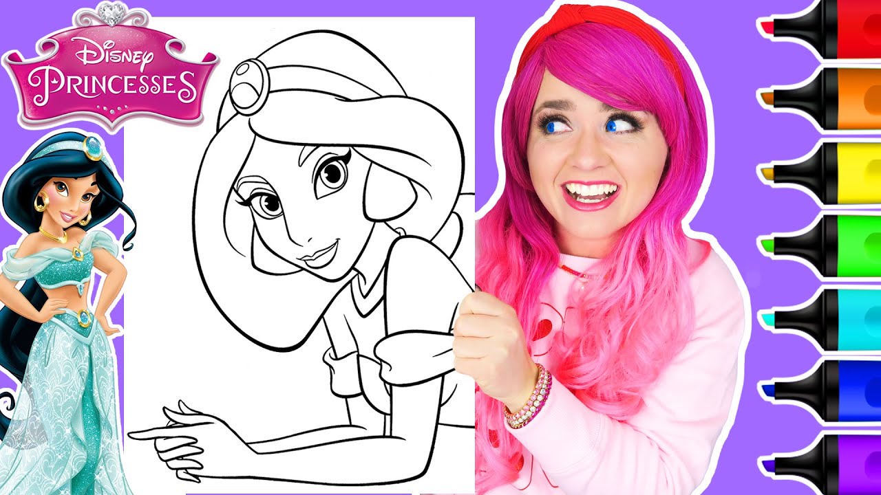 Coloring Princess Jasmine Aladdin Disney Princess Coloring Page | Ohuhu Art Markers