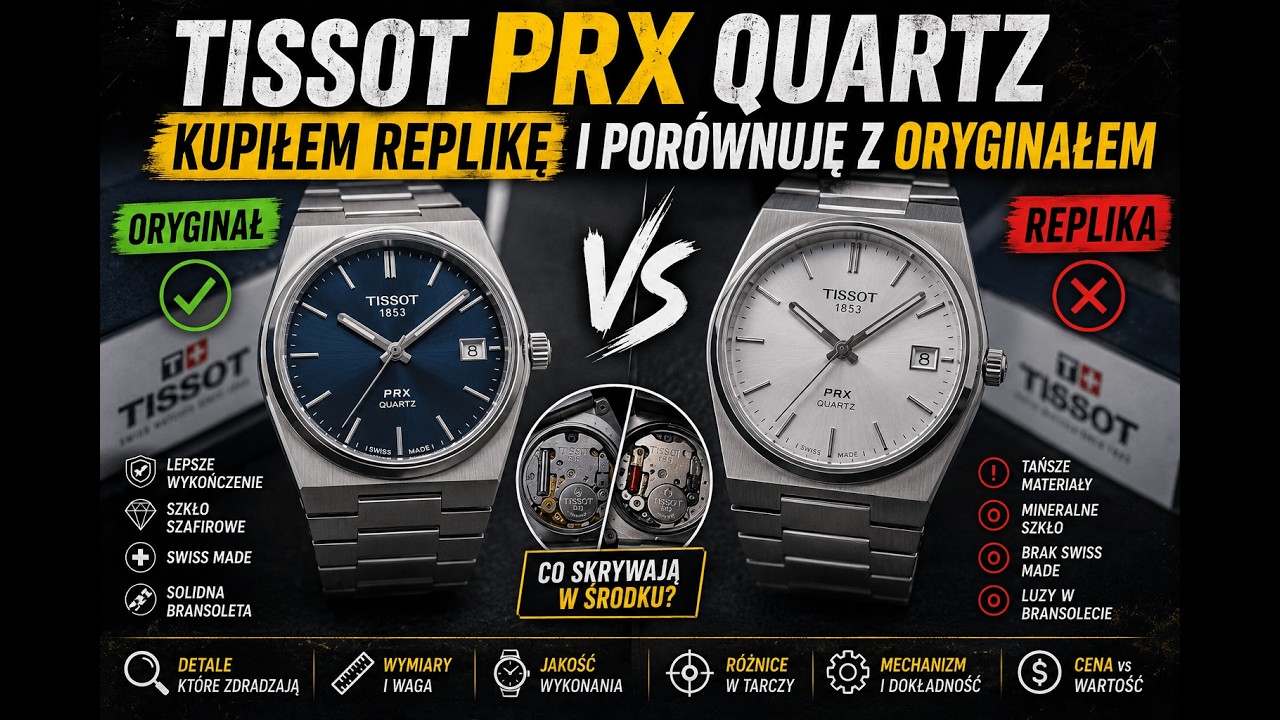 Tissot PRX Quartz &ndash; ORYGINAŁ vs REPLIKA | Jak rozpoznać podr&oacute;bkę?