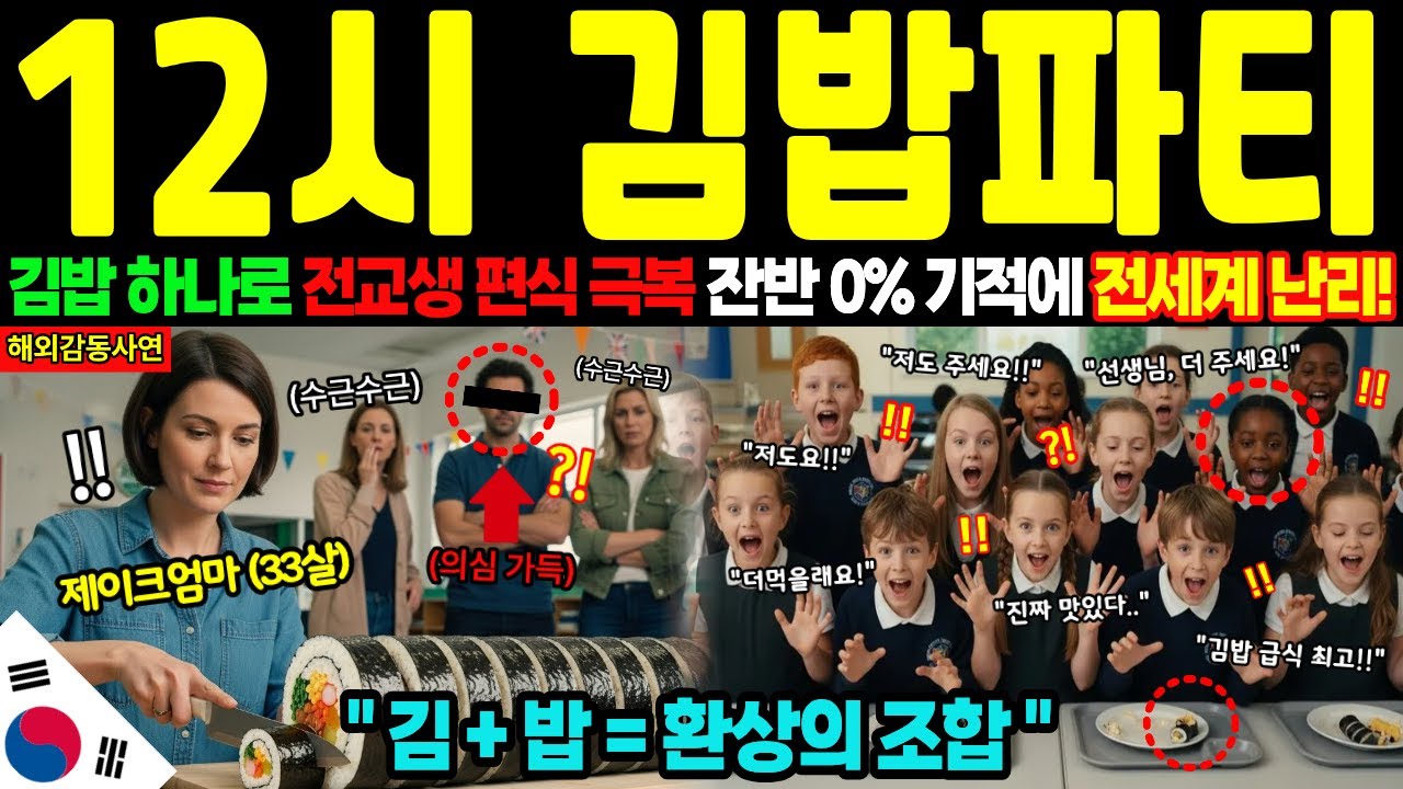 [해외감동사연] 소시지 급식이 전부였던 英 아이들… 한국 김밥 등장하자 급식실이 발칵 뒤집혔다! 한식이 불러온 급식 혁명
