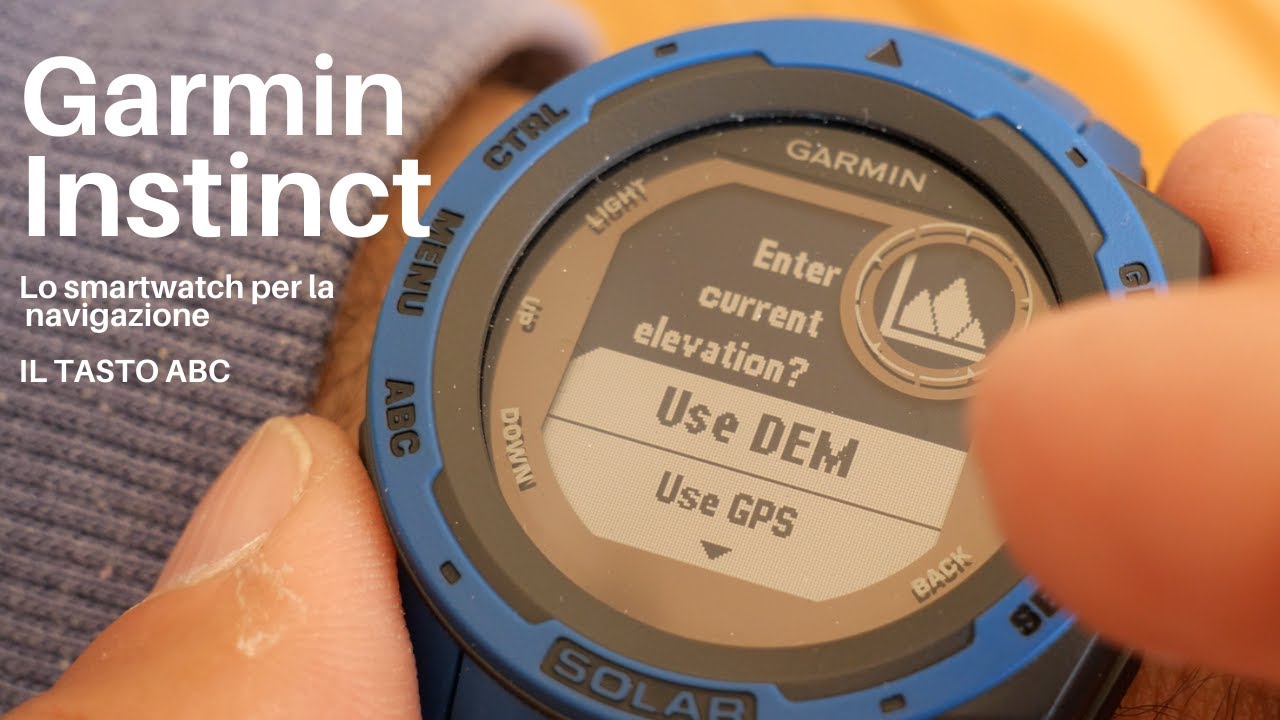 Garmin Instinct, tutorial italiano, Altimetro Barometro Bussola tasto ABC