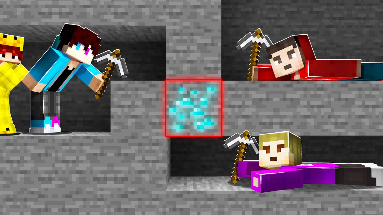 Wie Als Eerst Een Diamand Vindt Wint VS YouTubers (Minecraft)