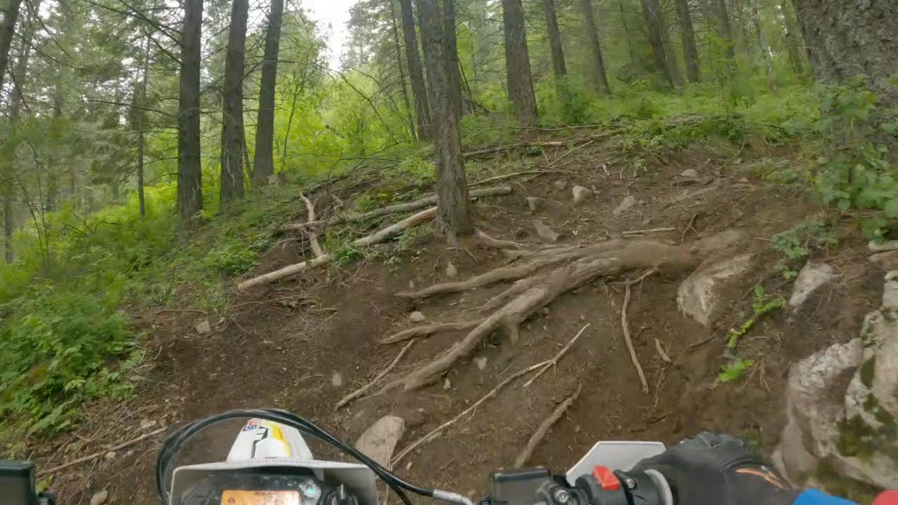 Surron Ultra Bee and KTM 200 riding local trails in North Idaho