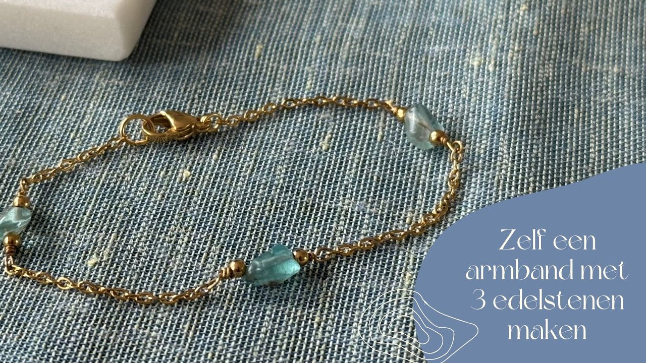 Zelf een armband maken - Met 3 edelstenen - DIY pakket
