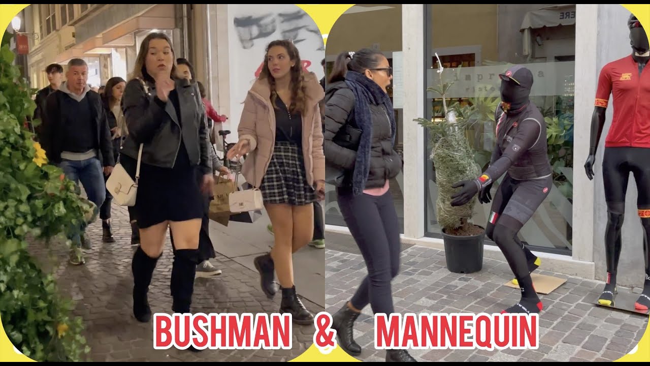 Top Bushman and Mannequin crazy prank/Mr.Cepuglio con suo amico Manechino fanno scherzi in Italia