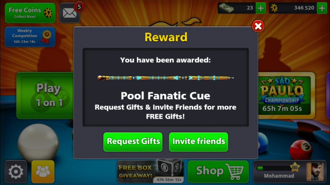 8 Ball Pool Fanatic Cue Reward | Get It Free Now | New Reward Trick 2017