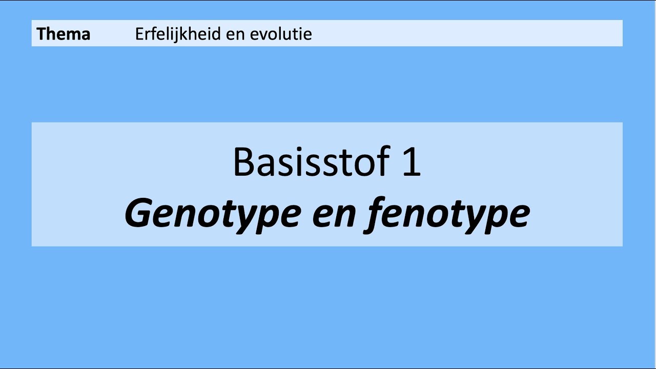 VMBO 3 | Erfelijkheid en evolutie | 1. Genotype en fenotype | 8e editie