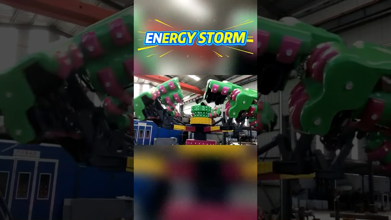 32P Amusement Park Thrill Rides Energy Storm Running Test