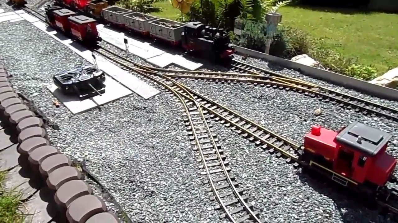Gartenbahn ausfahrt meiner Akku Wlan Lok (Trainline45 Wlandecoder)
