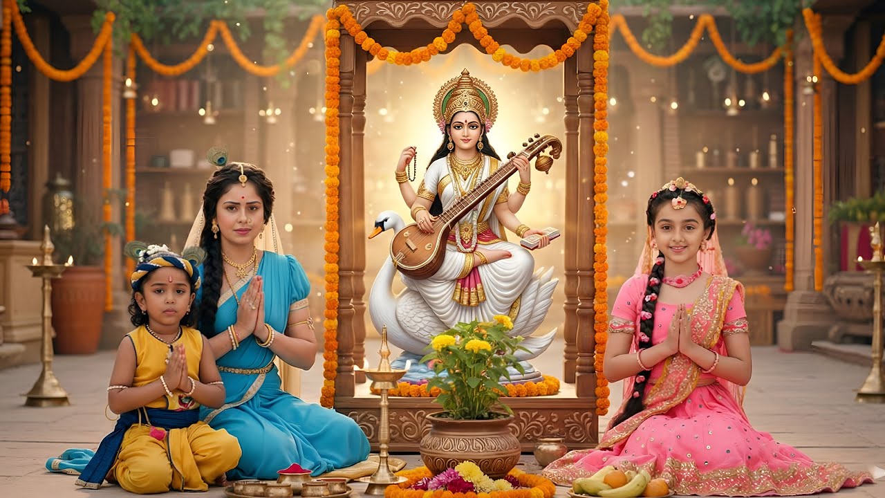 बसंत पंचमी स्पेशल | कान्हा और मैया की सरस्वती पूजा | Yashomati Maiyaa Ke Nandlala | Basant Panchami