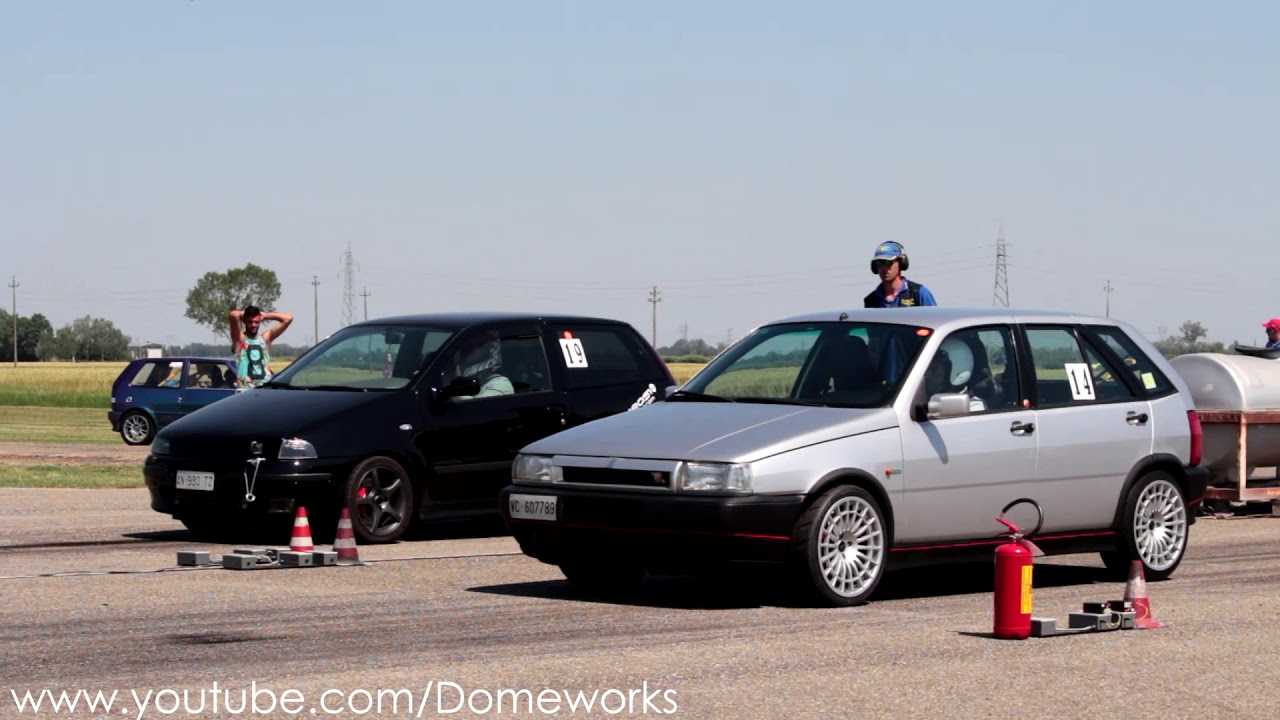 Fiat Tipo 2.0i.e 16V Turbo VS Fiat Punto GT Turbo  - Drag Race on 1/4 Mile
