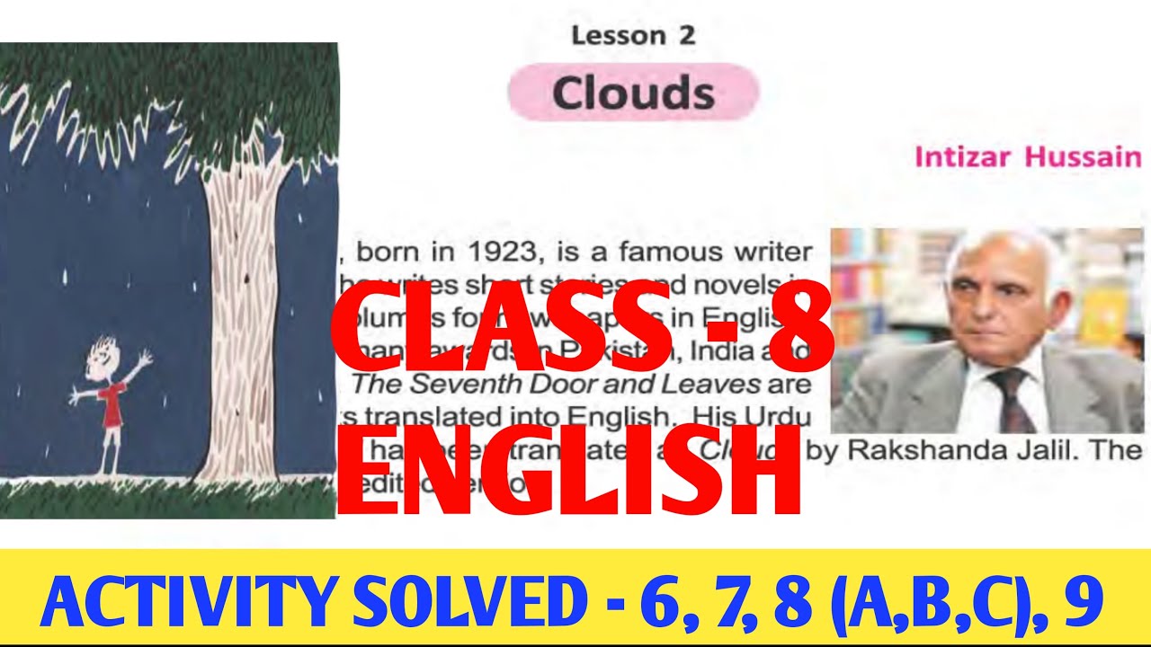 Clouds activity solved | WBBSE class 8 English Lesson 2 | wb board class 8 english chapter 2