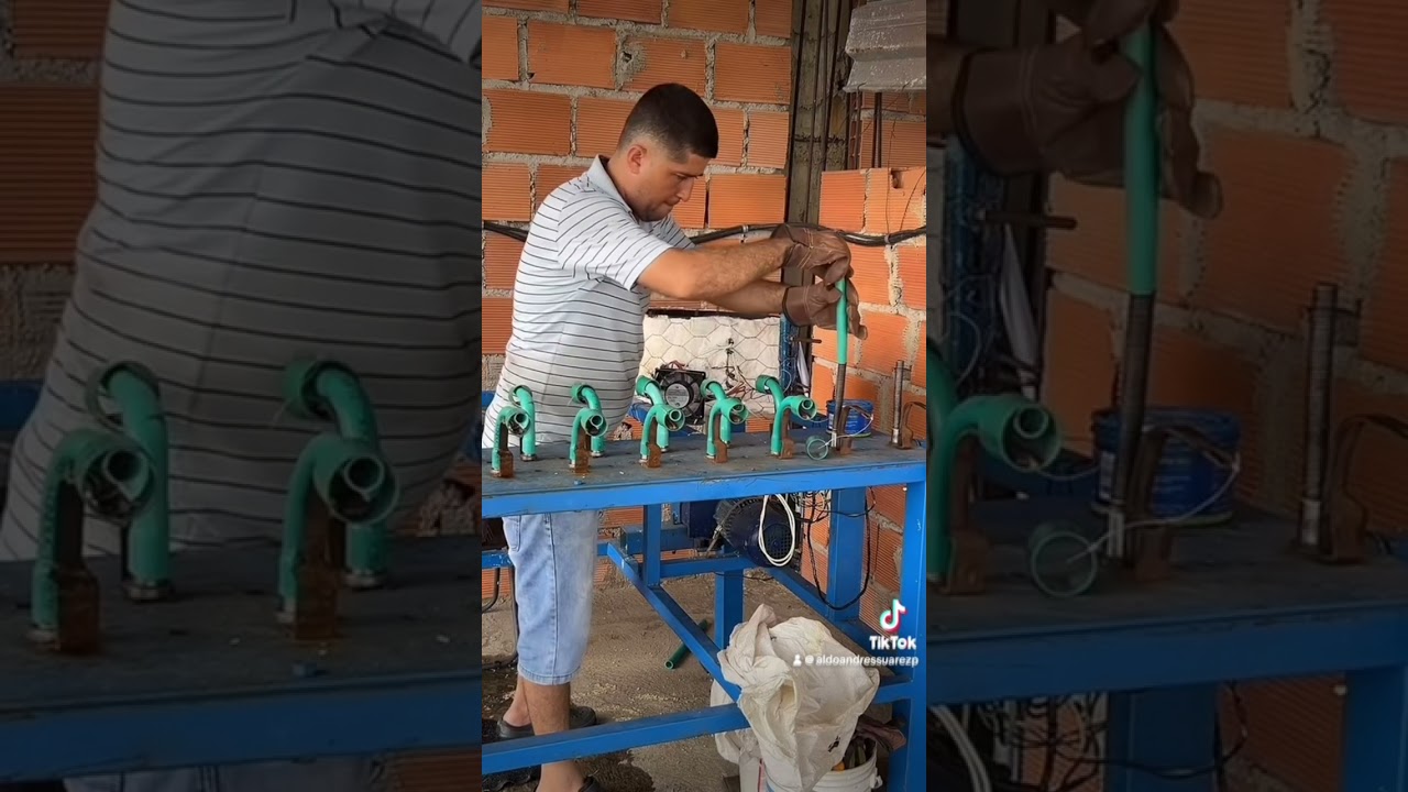 Así se Fábrica las curvas de PVC #fabrica #pvc #reciclando #video #funnyclips #electric #viralvideo