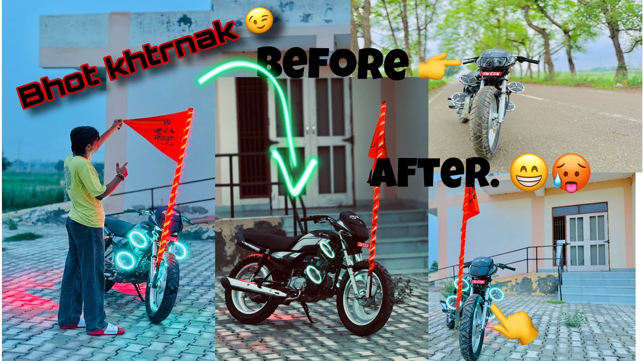 Neon horn 🔊light khtrnak look hf deluxe 🥵😱😳@Sween_Gurjar flag for dak kawad haridwar