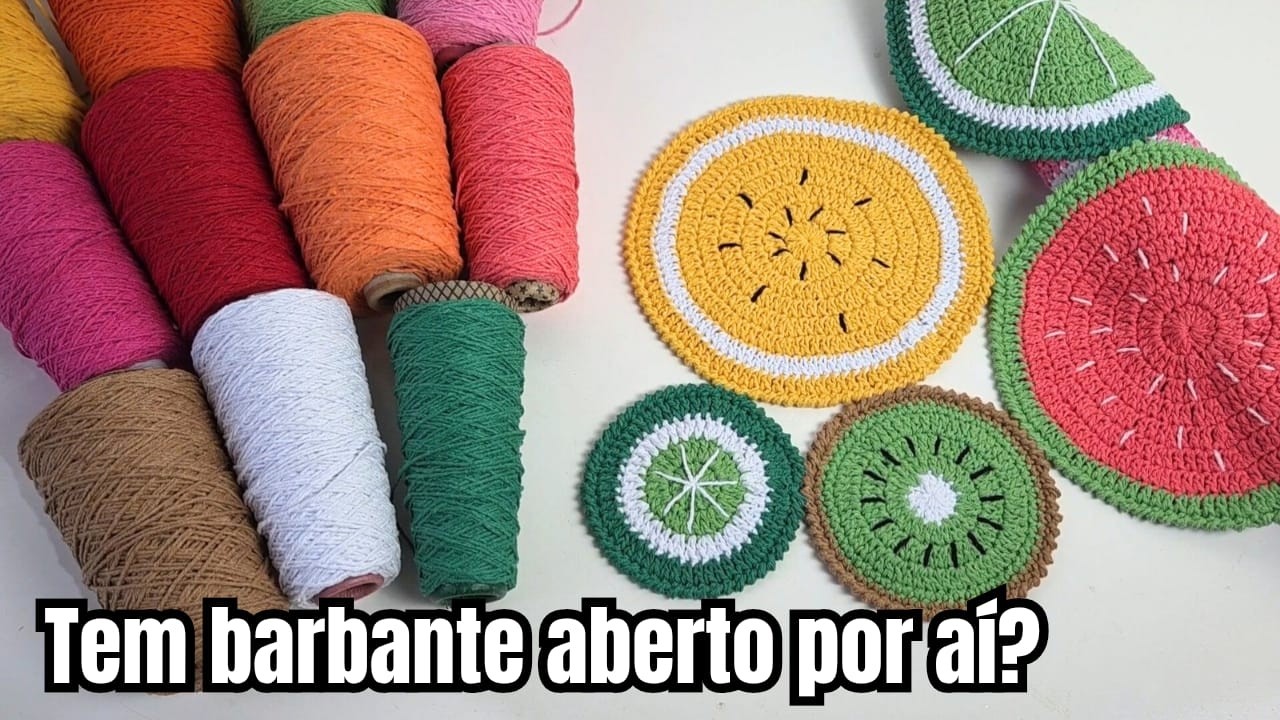 TRILHO DE MESA FRUTAS EM CROCHÊ #mesaposta #trilhodemesa #crochefrutas 