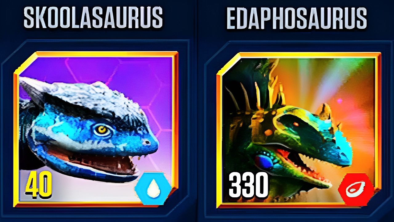 SKOOLASAURUS 40 VS EDAPHOSAUEUS 330 | JURASSIC WORLD THE GAME