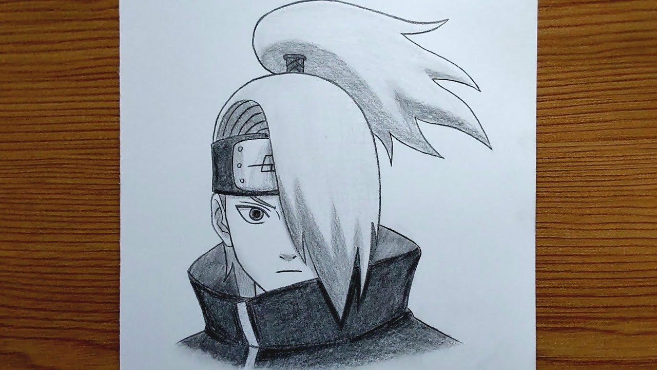 How to Draw Deidara Akatsuki from Naruto || Pencil Sketch || Easy Anime Drawing Tutorial