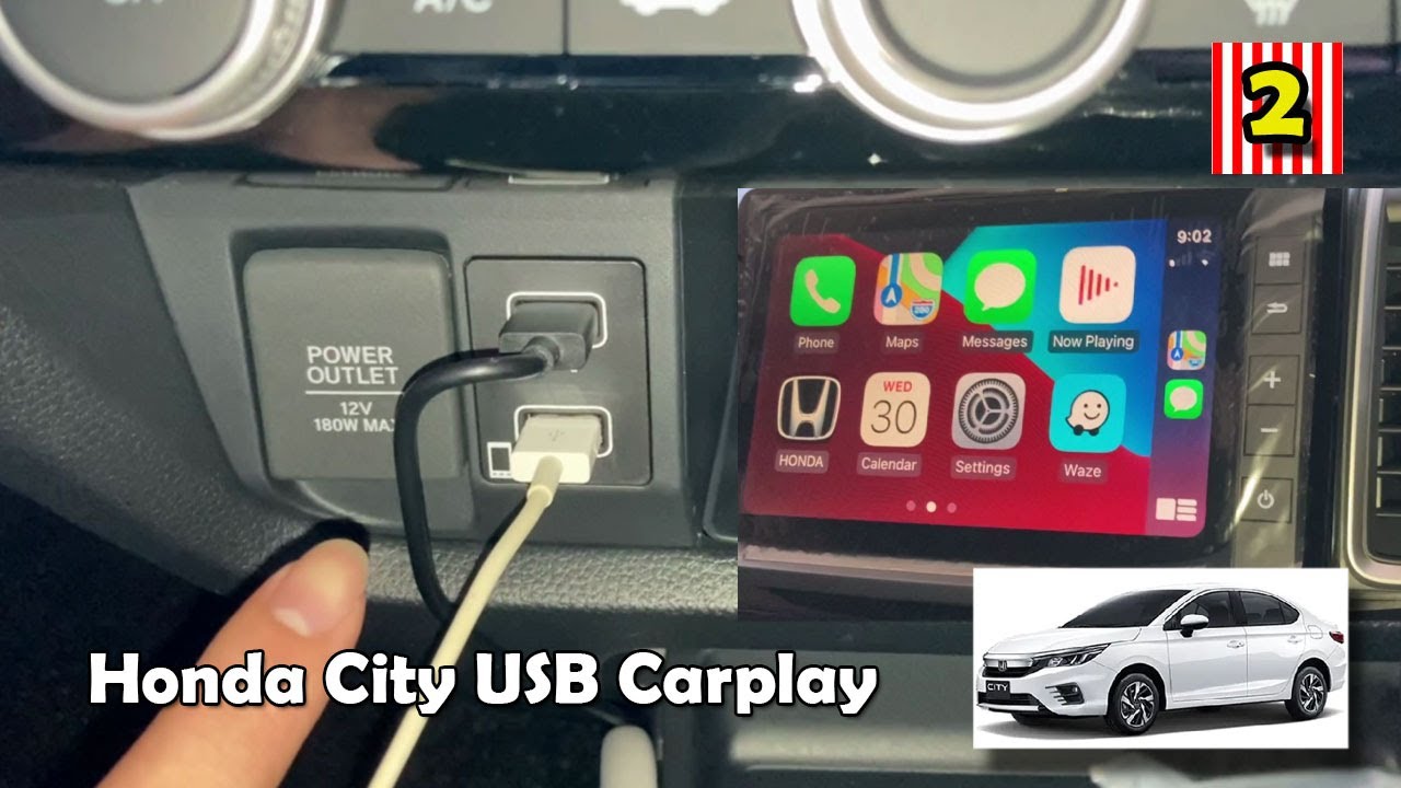 How To Connect iPhone With Honda City 2020 Apple CarPlay USB Bluetooth Sambungan