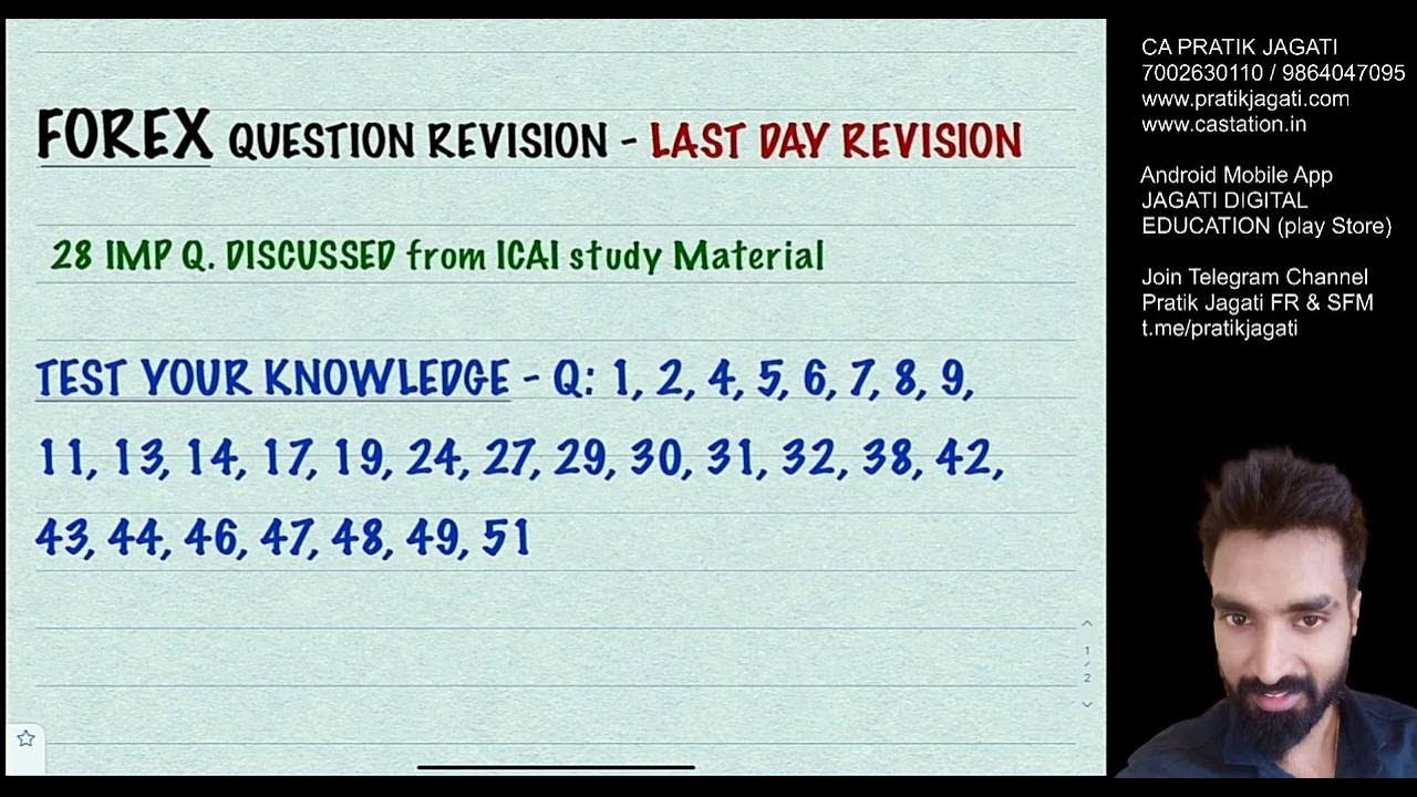 FOREX Revision - 28 Imp Questions | ICAI Study Material | CA Final SFM