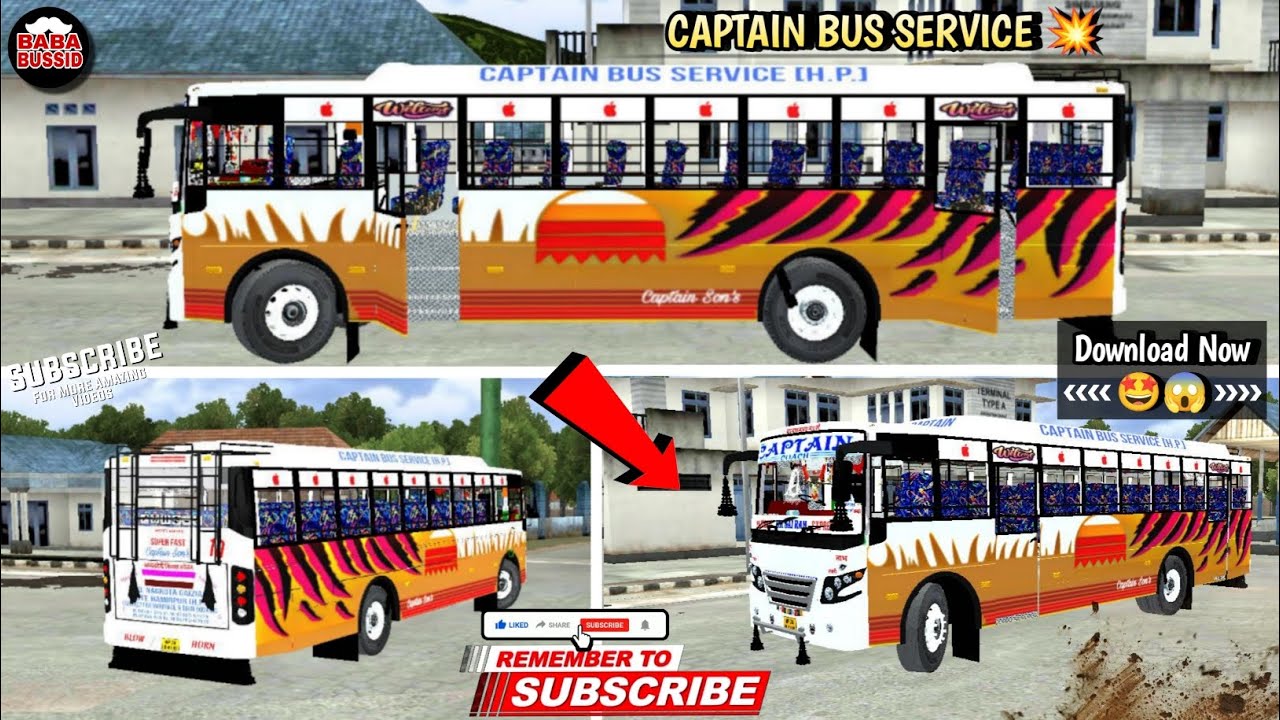 CAPTAIN BUS REALISTIC 💥 SKIN FOR BUSSID || NEW CAPTAIN BUS IN BUSSID