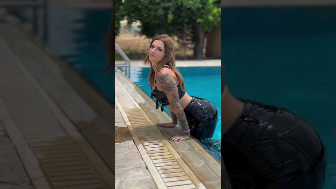 LEATHER LEGGING submerged in WATER ! #sweetsinlatex