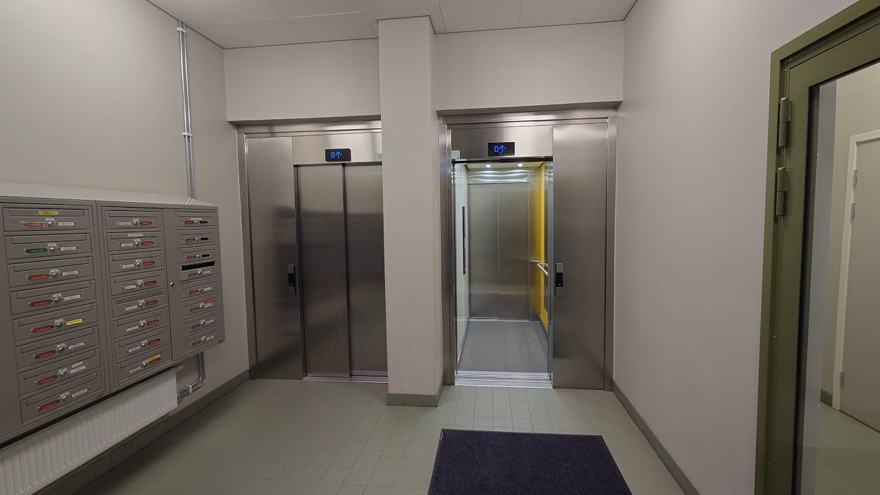 2x 2017 KONE MonoSpace MRL-Traction Elevators @ Jämtlandsgatan 97, Råcksta, Stockholm, Sweden!