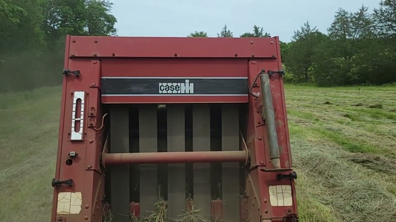 Case 8420 Baling First Cutting Hesston 830 Round Baler