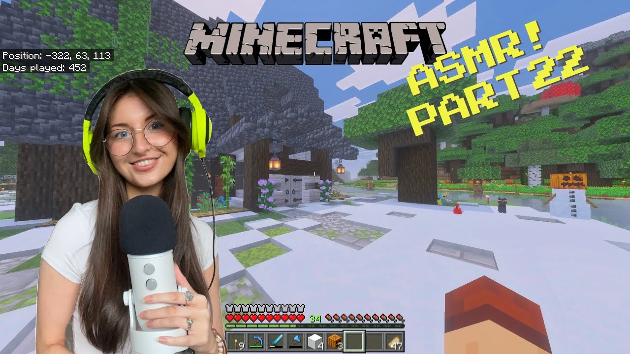 ASMR 1+ hour build with me Minecraft gameplay!❄️ (controller sounds, whispers) Pokémon Advent Day 2