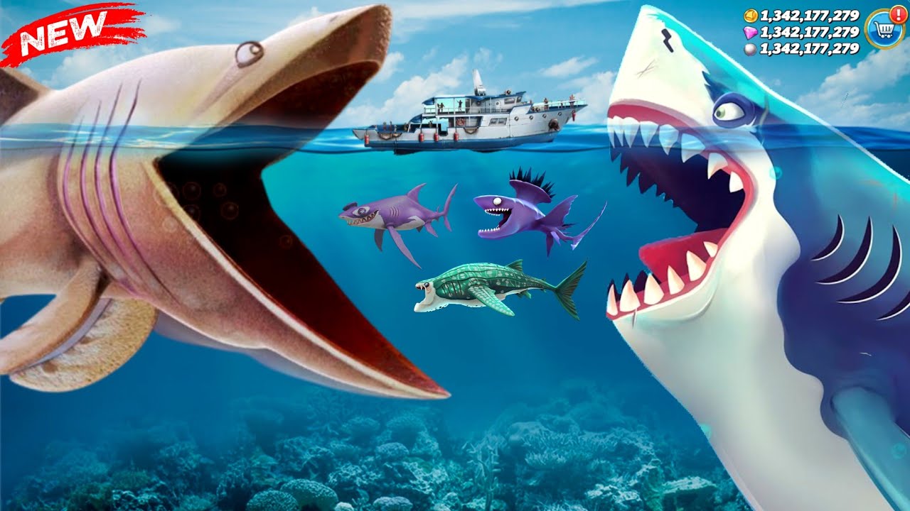 HUNGRY SHARK WORLD BASKING MEGAMOUTH BIGGGER SIZE - Hungry Shark World Gameplay