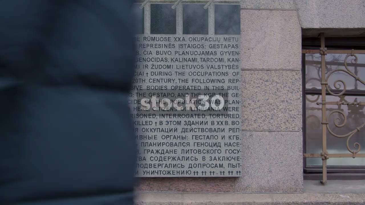 Commemorative Plaque On The KGB Museum (Museum of Occupations and Freedom Fights), Vilnius, Lithuani
