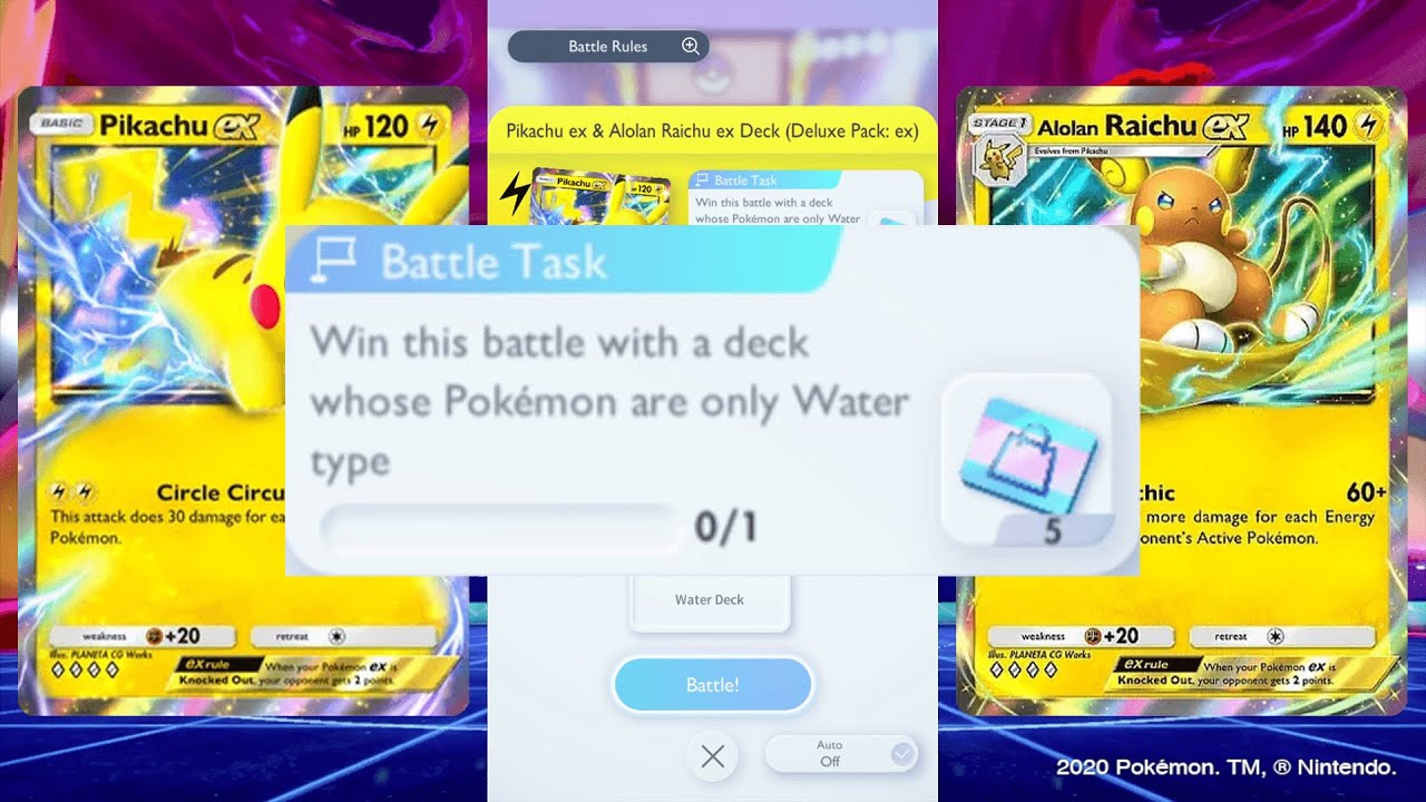 Pikachu EX & Alolan Raichu EX | Weakness Challenge (Deluxe Pack EX) Pokémon TCG Pocket