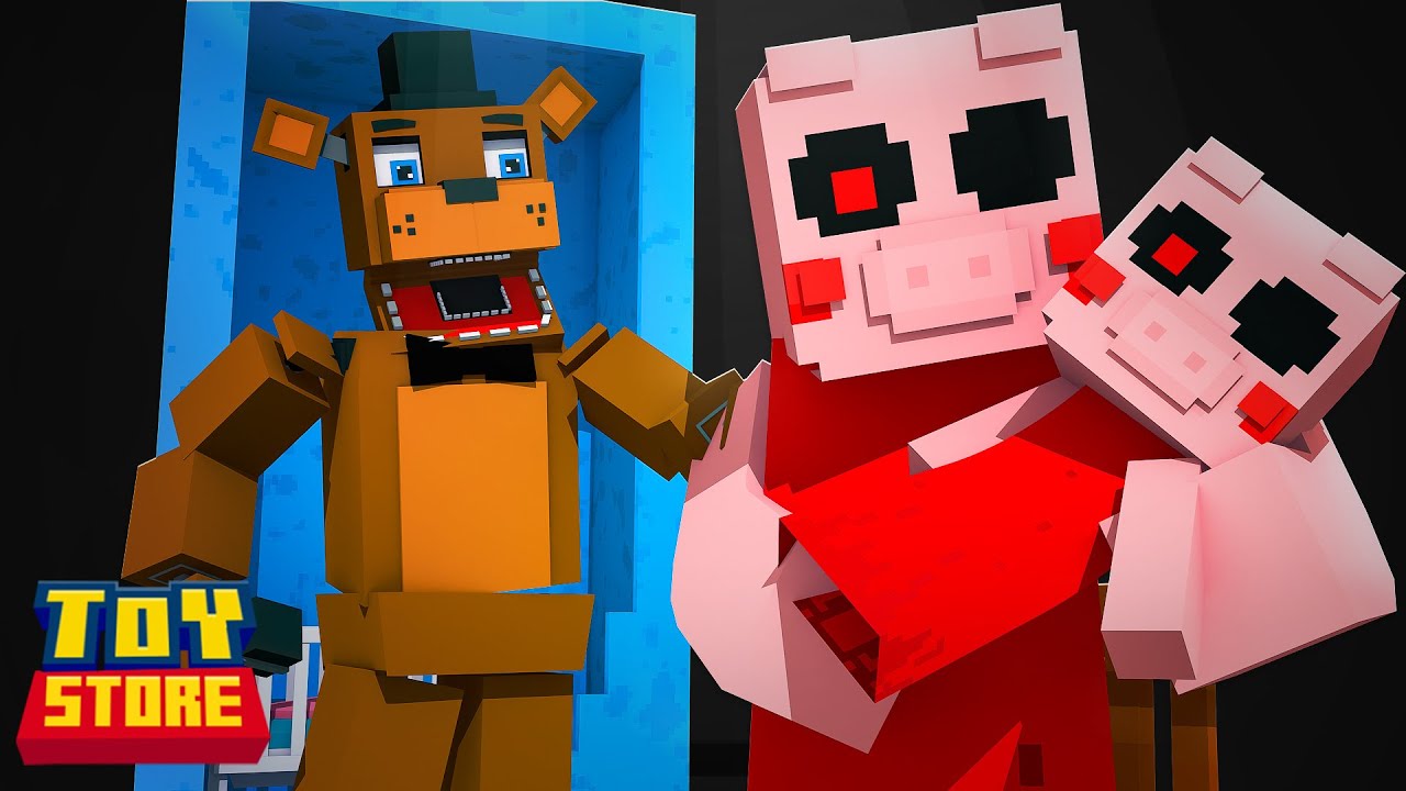 PIGGY HAS A BABY! ( with Freddy Fazbear FNAF )| Minecraft Toy Store | Little Kelly