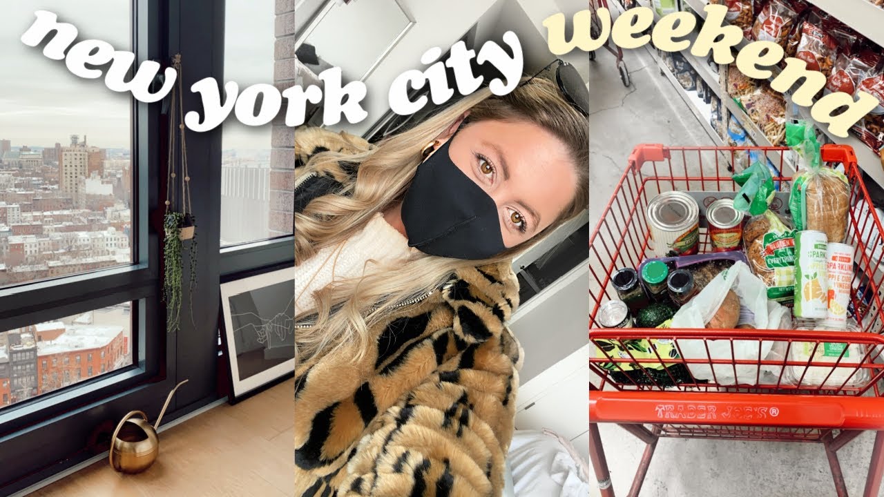 a weekend in the city: getting plants + apartment decor, Trader Joe's haul, & my day off work!