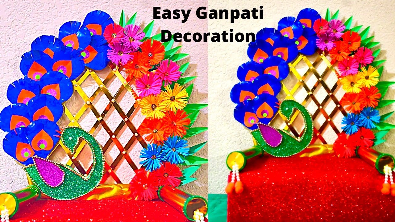 New Ganpati Decoration at Home | Ecofriendly Makhar  | Diy Ganpati Makhar Decoration Idea | Festival