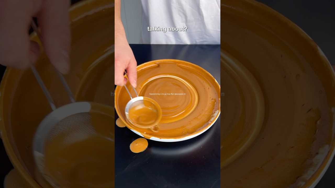 making whipped coffee with a plate