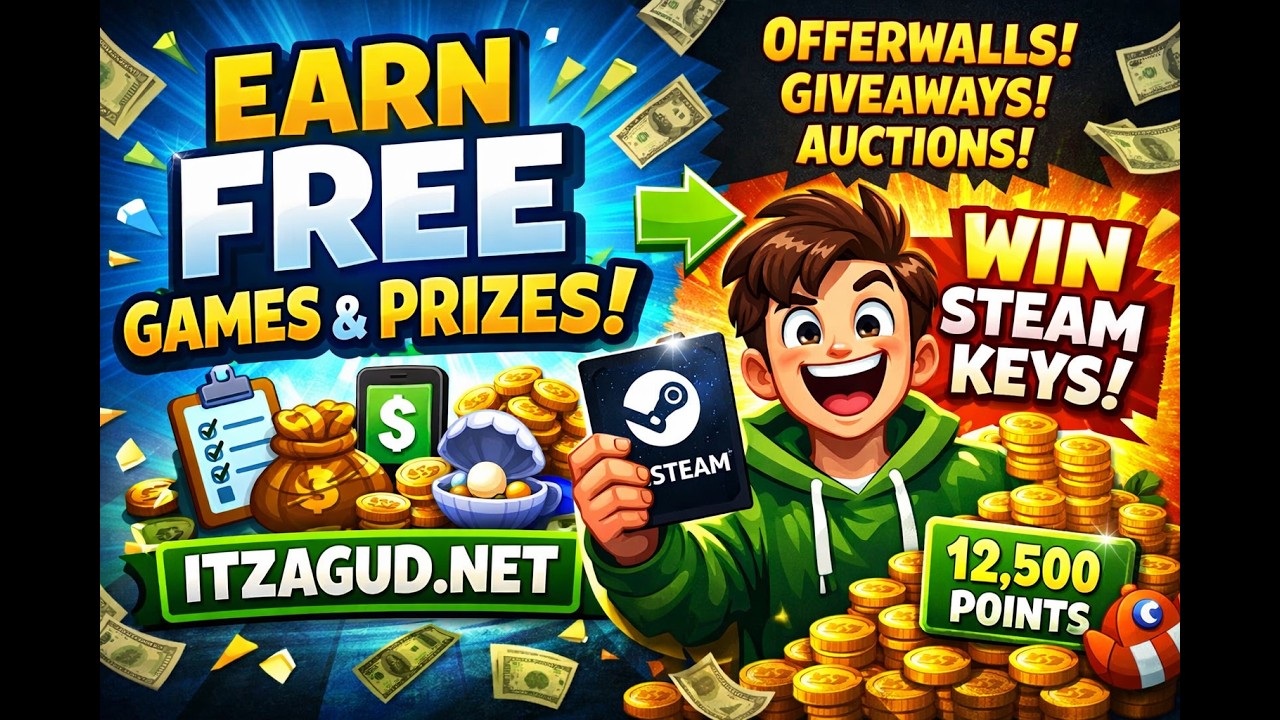 How Itzagud Works | Free Steam Games, Giveaways, Offerwalls & Auctions Explained