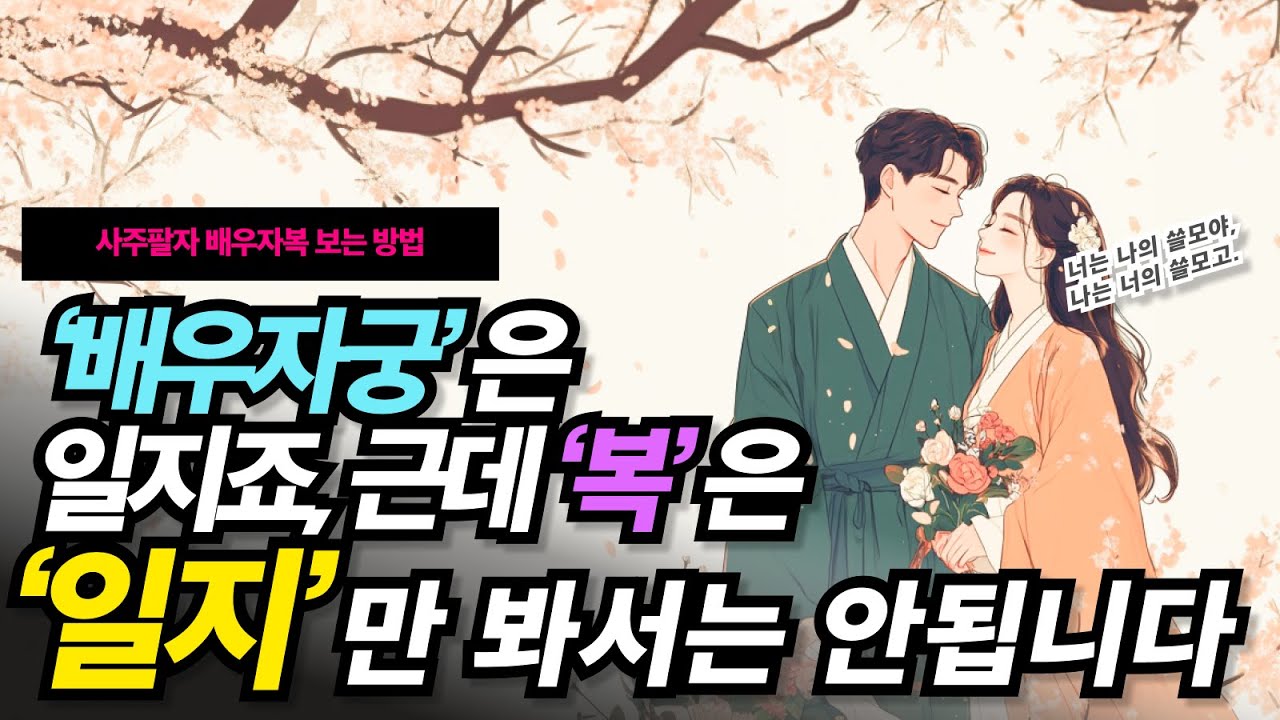 사주팔자로 보는 배우자복 │ 나는 과연 배우자 덕을 볼 수 있는가? 내 평생의 파트너, 배우자는 어떤 사람인가를 별해합니다